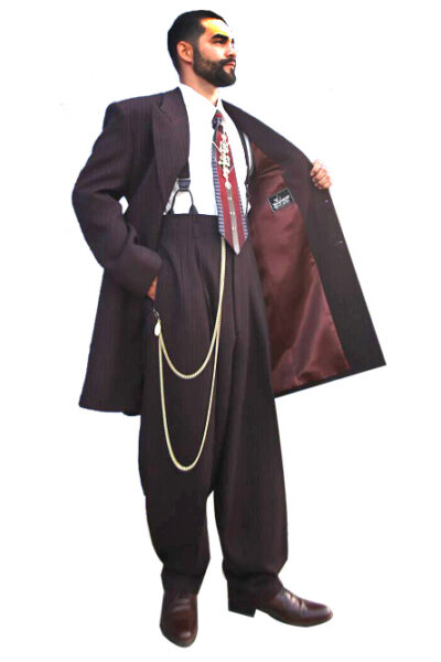 Chocolate Brown Pinstripes Zoot Suit