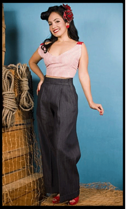 High Waisted--Vintage Style Hollywood Pants