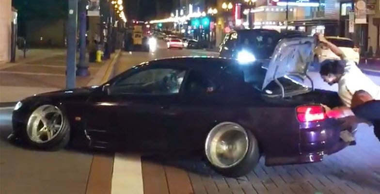 Stanced Silvia Meets Its Match While Trying To Cross A Simple Intersection