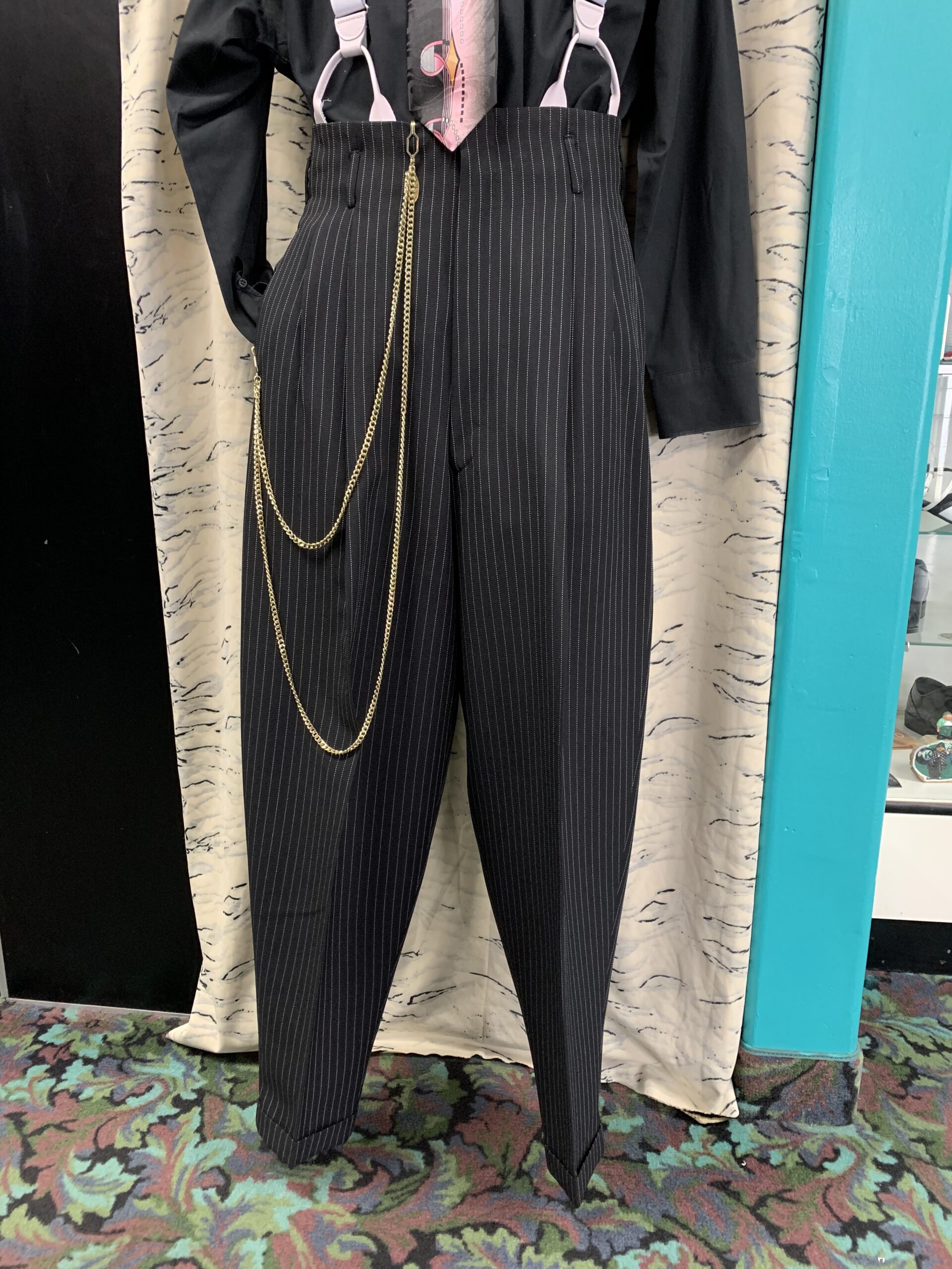 Black Pinstripe PANT Only | El Pachuco Zoot Suits