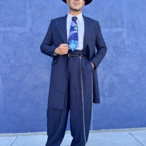Navy Blue Pinstripe Pachuco Suit